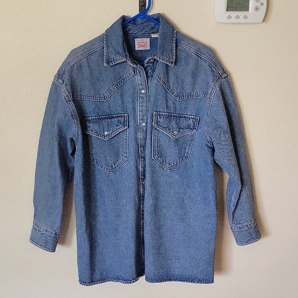 Levi's Denim Pearl Snap Heavyweight Shirt - Picture 1 of 4